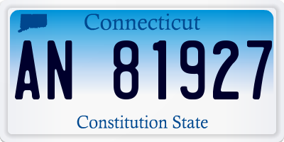 CT license plate AN81927