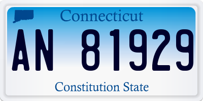 CT license plate AN81929