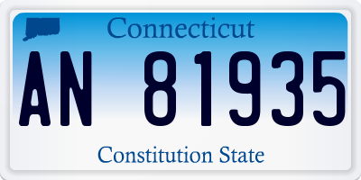 CT license plate AN81935