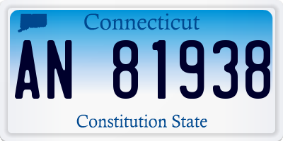 CT license plate AN81938