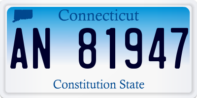 CT license plate AN81947