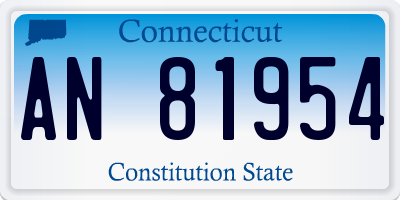 CT license plate AN81954