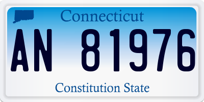 CT license plate AN81976