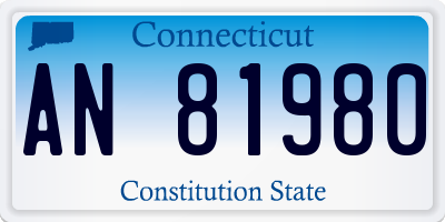 CT license plate AN81980