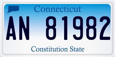 CT license plate AN81982