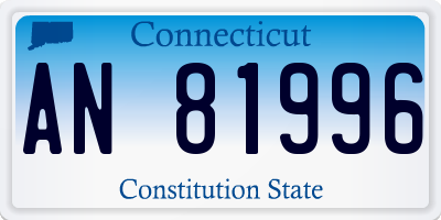 CT license plate AN81996