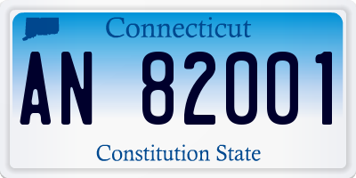 CT license plate AN82001