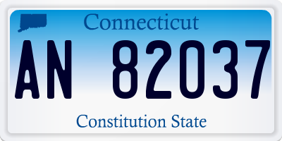 CT license plate AN82037