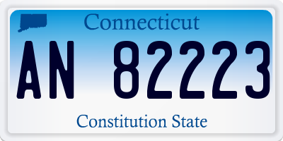CT license plate AN82223