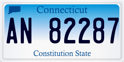 CT license plate AN82287
