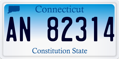 CT license plate AN82314