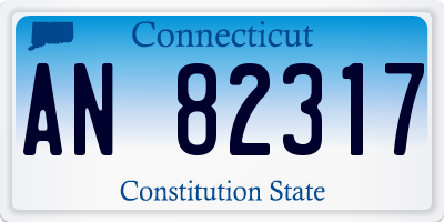 CT license plate AN82317