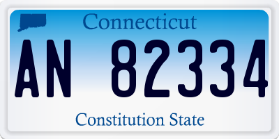 CT license plate AN82334