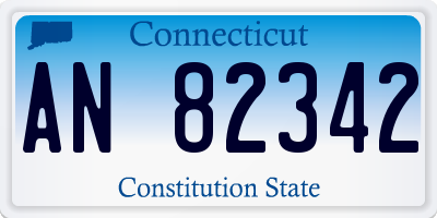 CT license plate AN82342