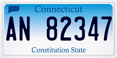 CT license plate AN82347