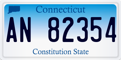 CT license plate AN82354