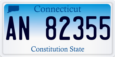 CT license plate AN82355