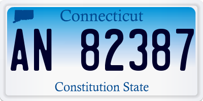 CT license plate AN82387
