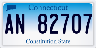 CT license plate AN82707