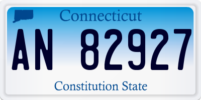 CT license plate AN82927