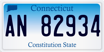 CT license plate AN82934