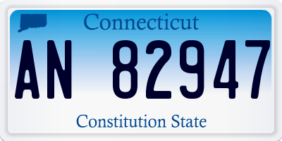 CT license plate AN82947