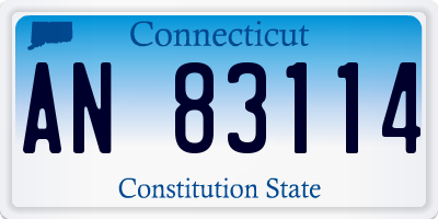 CT license plate AN83114