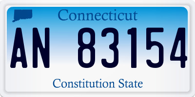 CT license plate AN83154