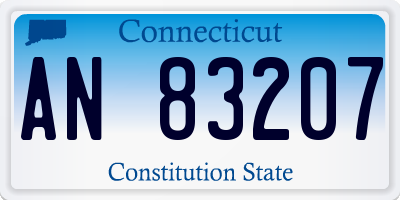 CT license plate AN83207