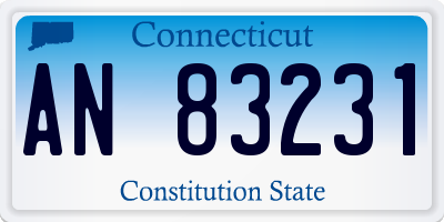 CT license plate AN83231