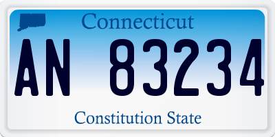 CT license plate AN83234