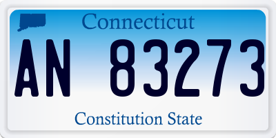 CT license plate AN83273