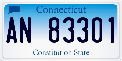 CT license plate AN83301