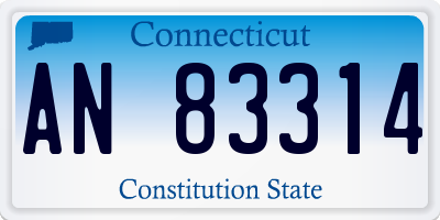 CT license plate AN83314