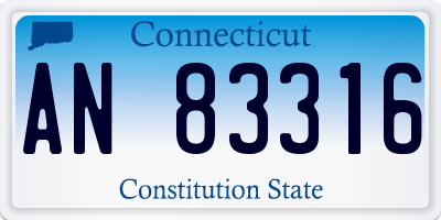 CT license plate AN83316