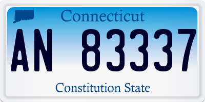 CT license plate AN83337