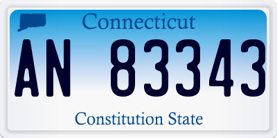 CT license plate AN83343