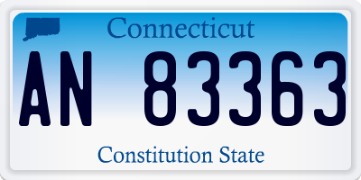 CT license plate AN83363