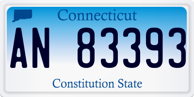 CT license plate AN83393