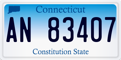 CT license plate AN83407