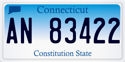 CT license plate AN83422