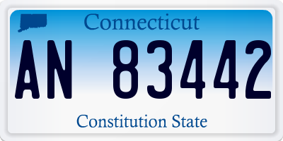 CT license plate AN83442