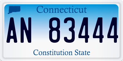 CT license plate AN83444