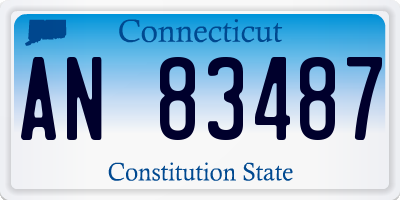 CT license plate AN83487