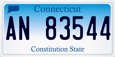 CT license plate AN83544