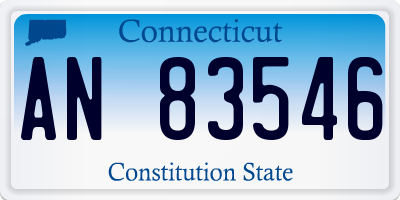 CT license plate AN83546