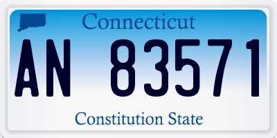 CT license plate AN83571