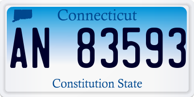 CT license plate AN83593