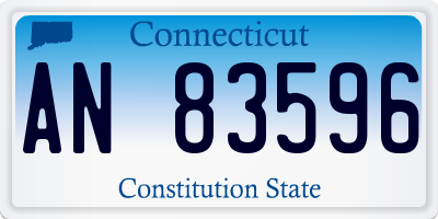 CT license plate AN83596