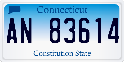 CT license plate AN83614